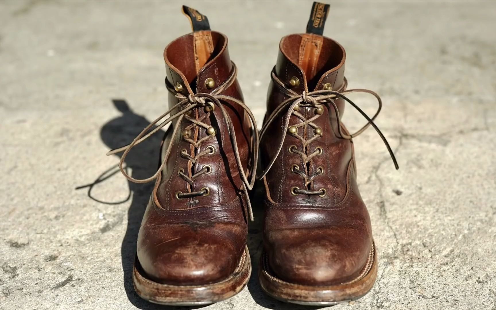 两双漂亮的旧皮靴(rolling dub trio ,vencent),喜欢工装靴,喜欢旧化
