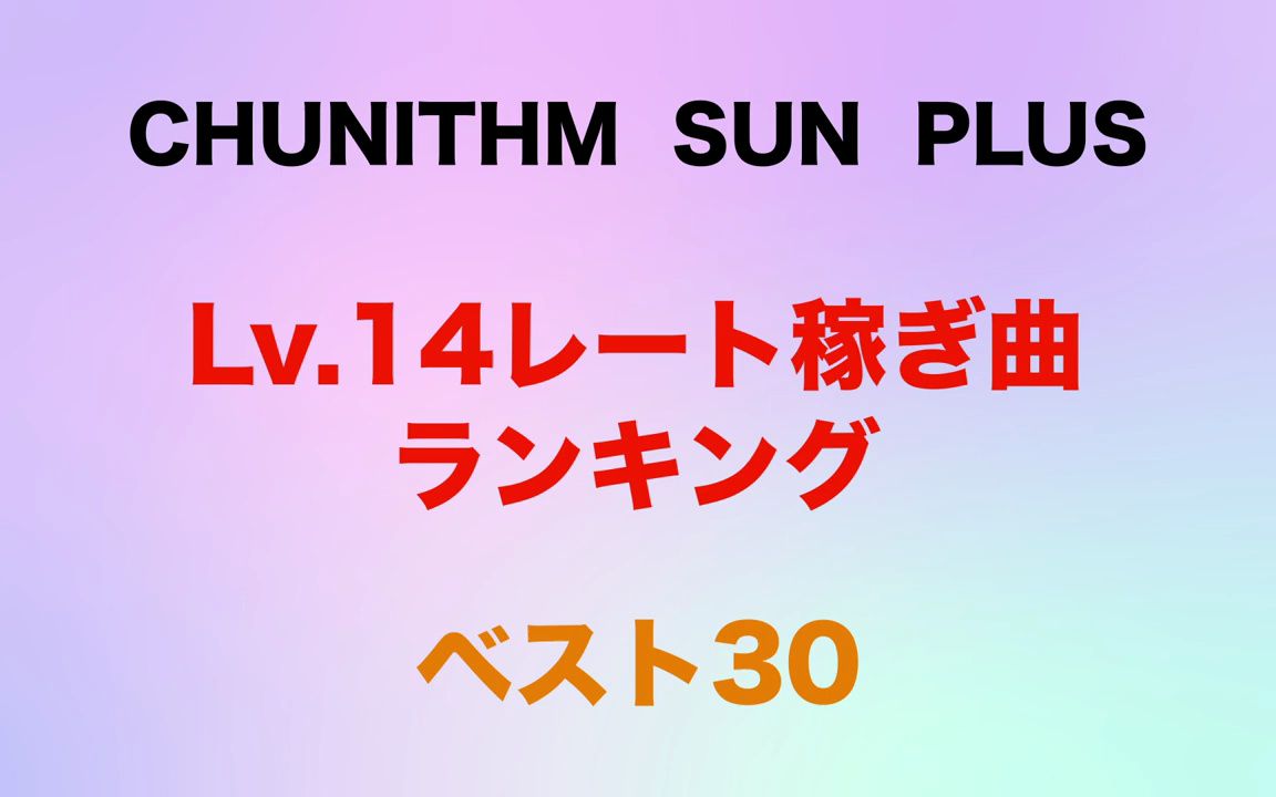 [图]【CHUNITHM SUN PLUS】14级分数排名前30