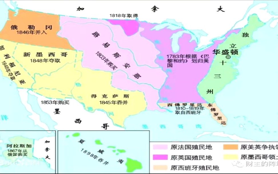美国建国到现在,领土扩张了10倍的.它是如何做到的?
