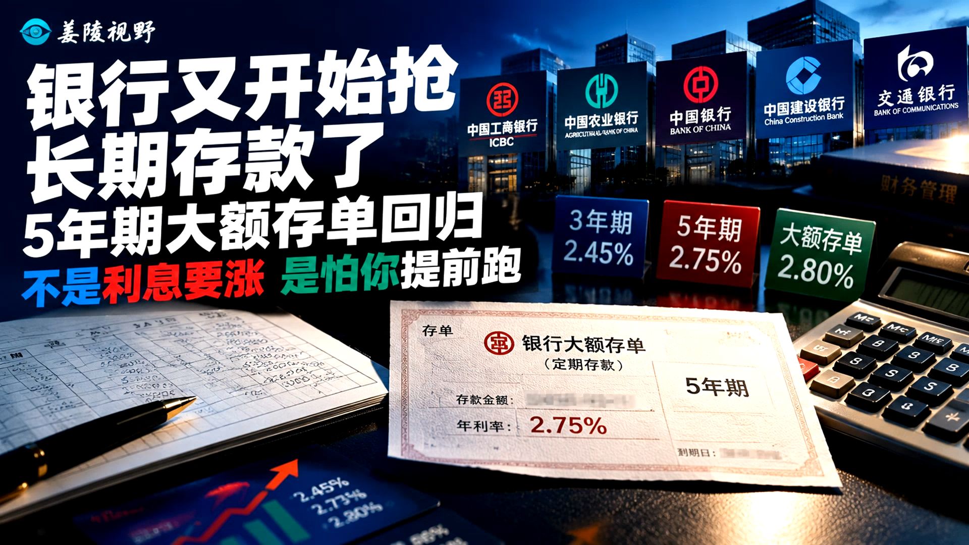 银行又开始抢长期存款了！5年期大额存单回归，看懂背后逻辑