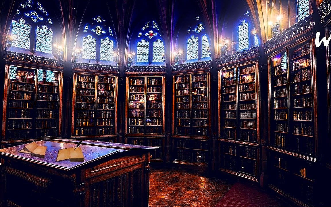 1小时雨天复古图书馆羽毛笔书写白噪音,放松向/作业用/学习/工作_哔哩