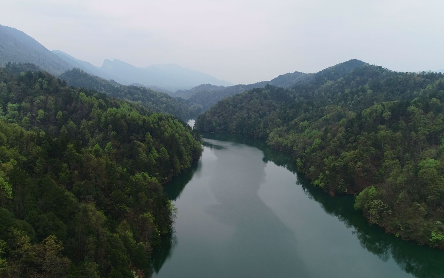 航拍张家界双泉水库