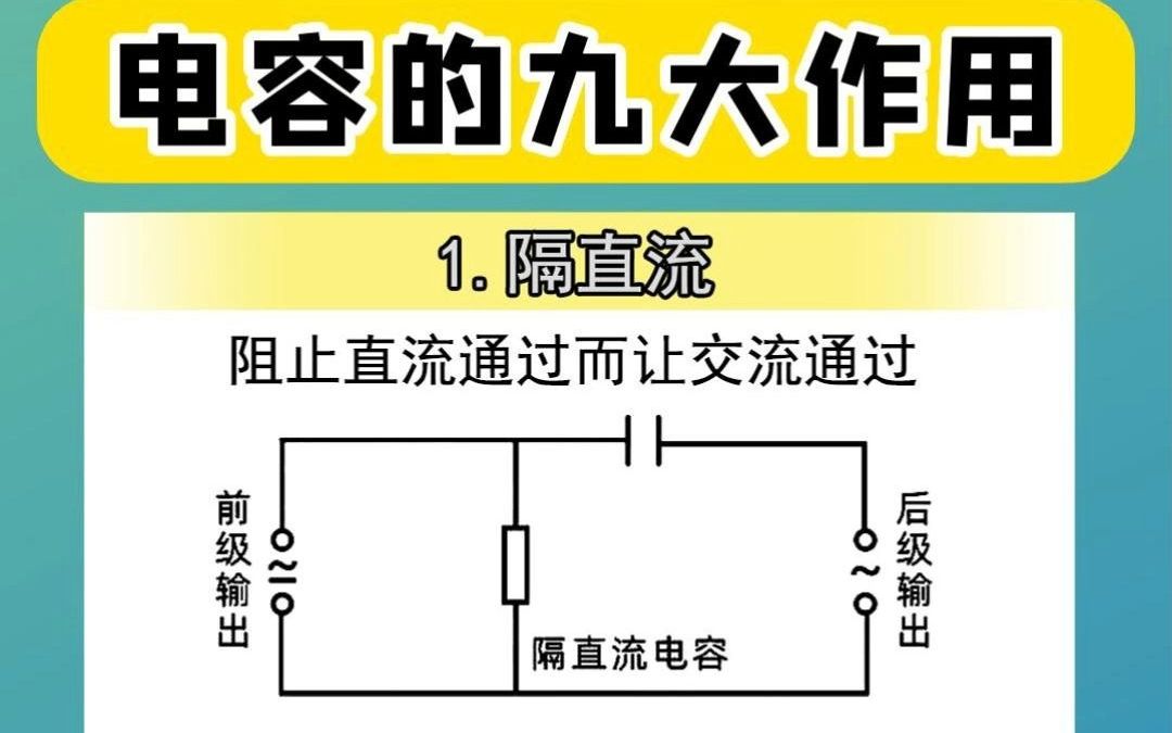 电容的九大作用,肯定有你不知道的~哔哩哔哩bilibili