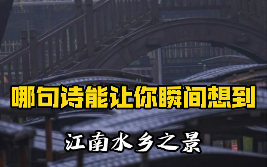 哪句诗能让你瞬间想到江南水乡之景呢?哔哩哔哩bilibili