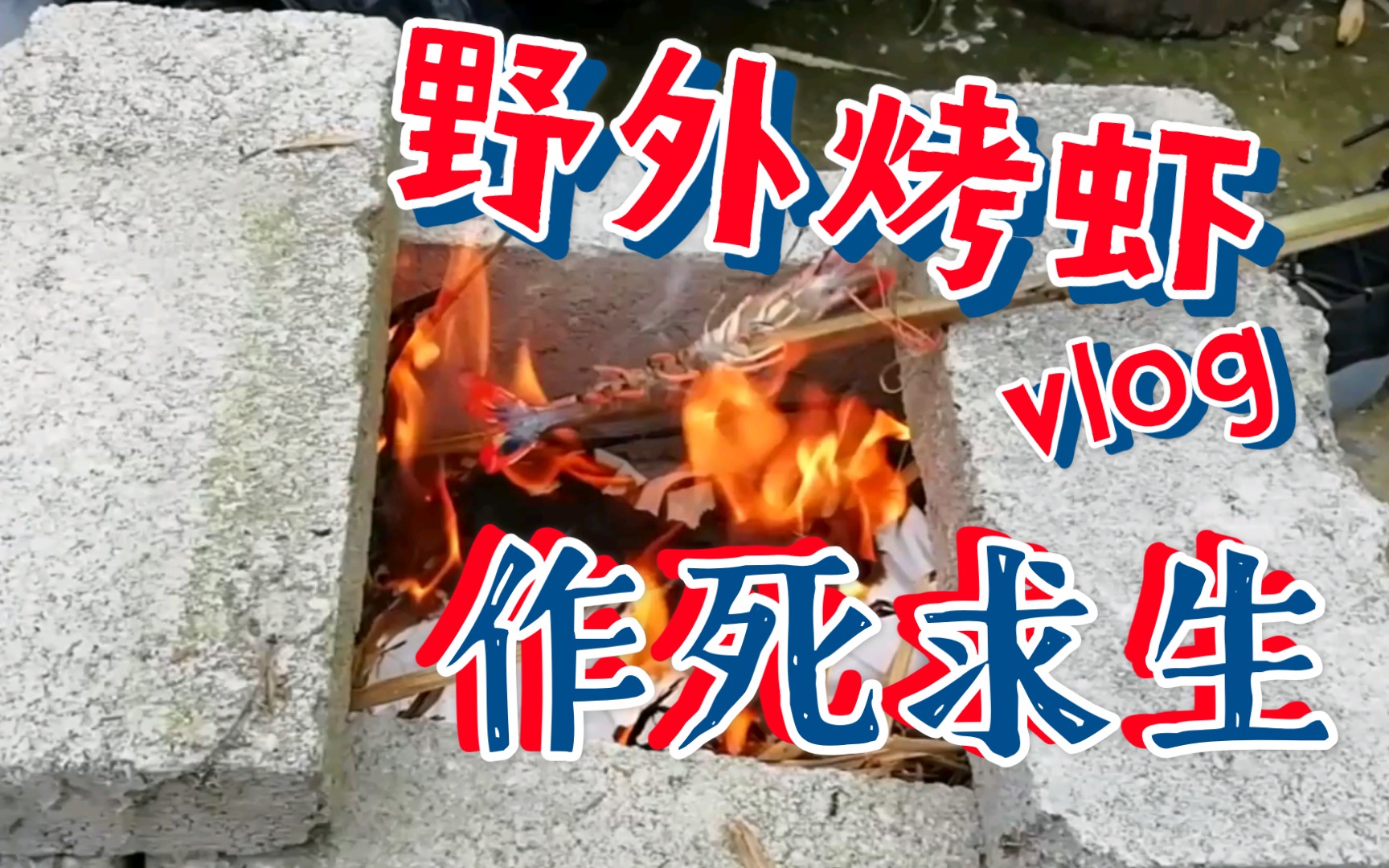 【真人荒野求生】两帅小伙作死,野外烤虾10步教学