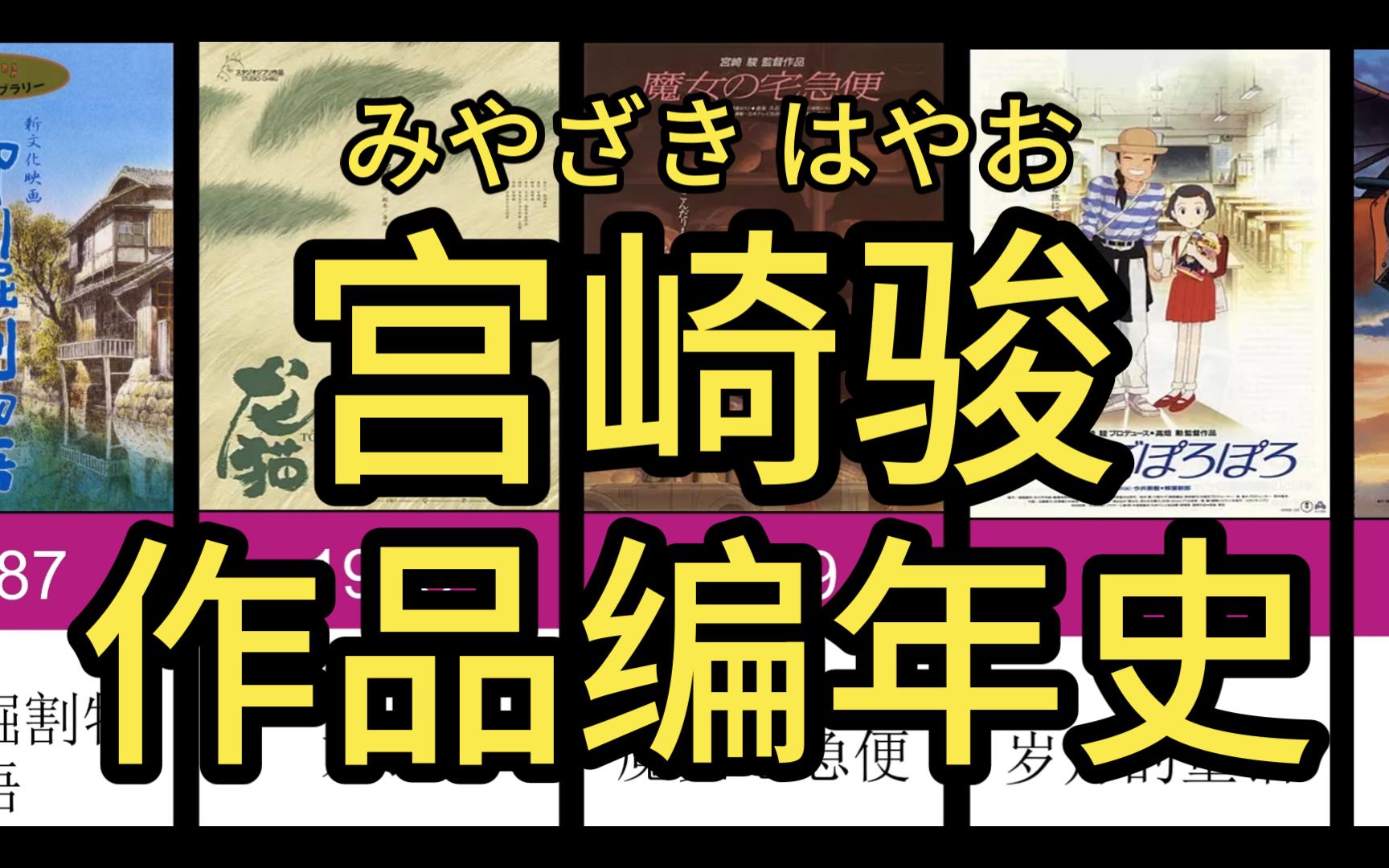 宫崎骏作品编年史,三分钟回顾动画大师的所有影视作品.哔哩哔哩bilibili