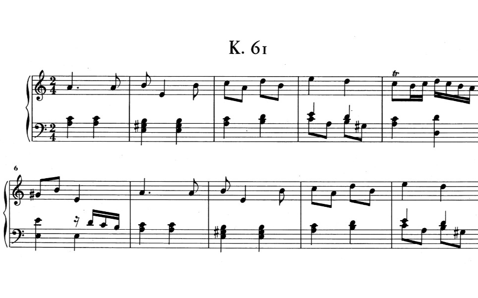 钢琴斯卡拉蒂a小调奏鸣曲k61