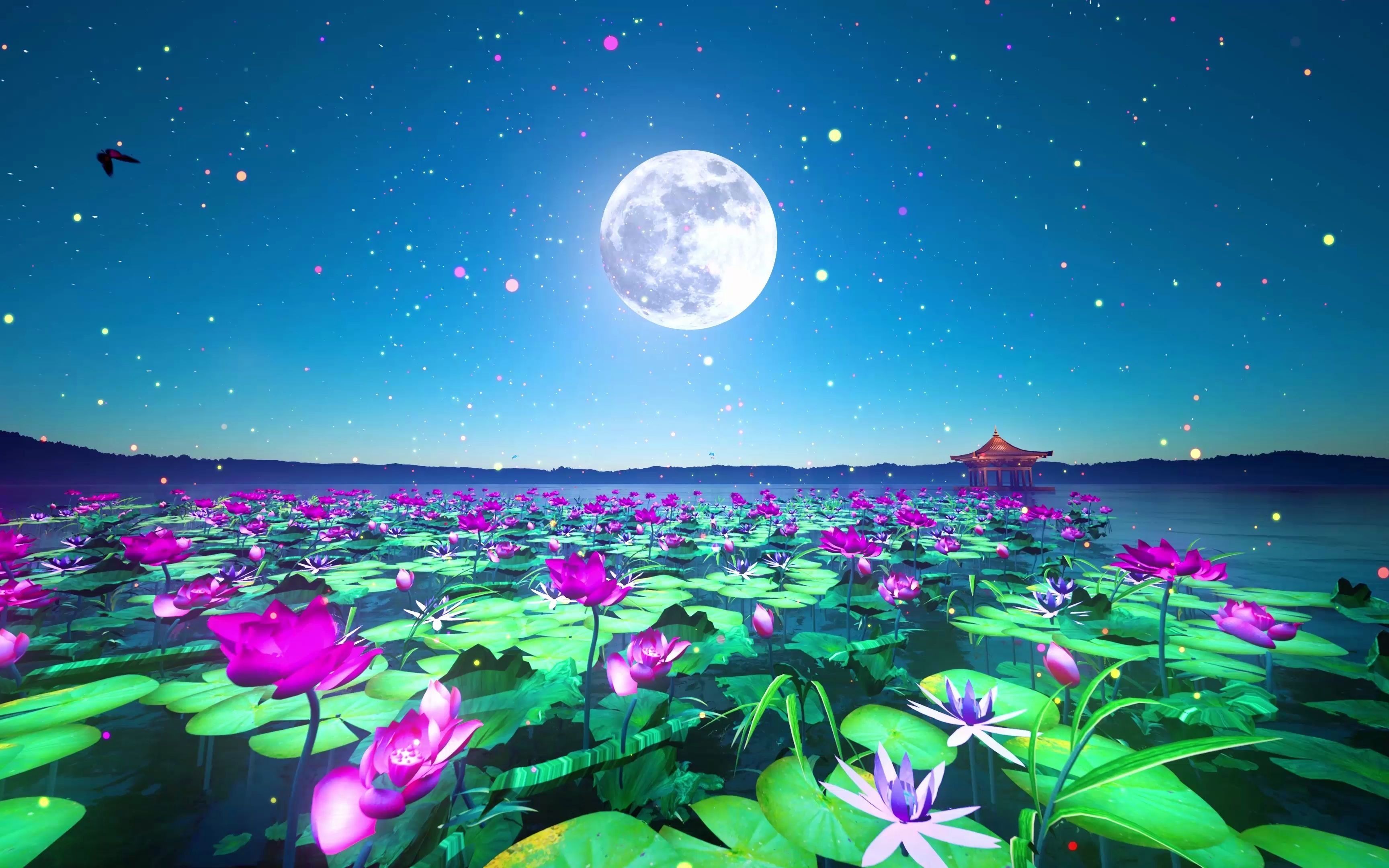 4k超宽屏巨幕3d唯美沉浸式餐厅视频全息宴会厅投影视频三折幕四折幕