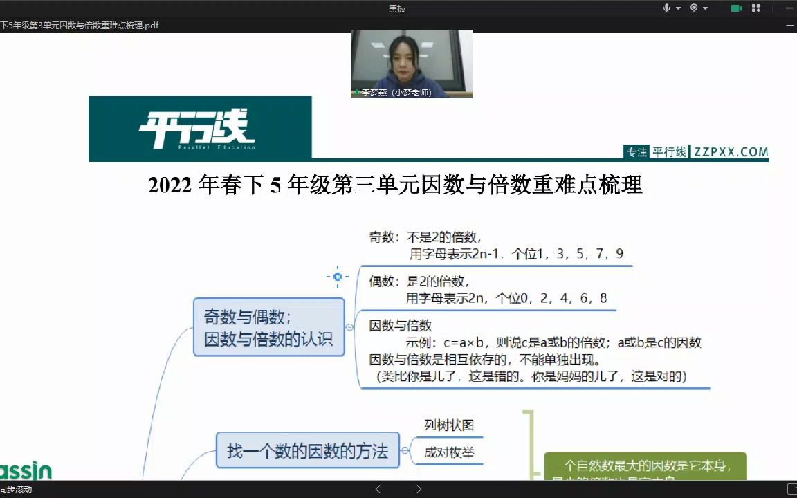 [图]2022年春下5年级第3单元因数与倍数重难点梳理小课