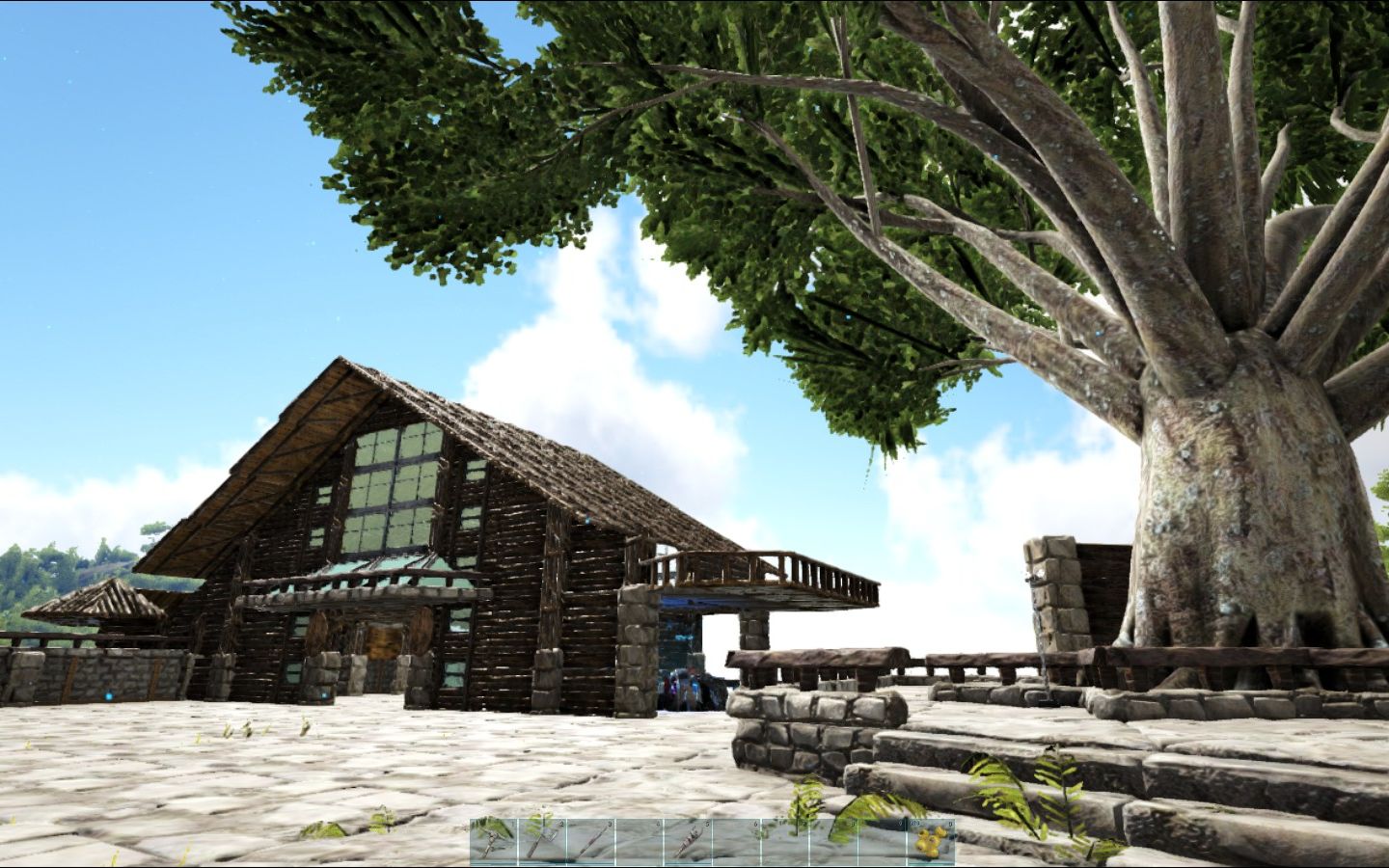 方舟生存进化山崖木屋建造