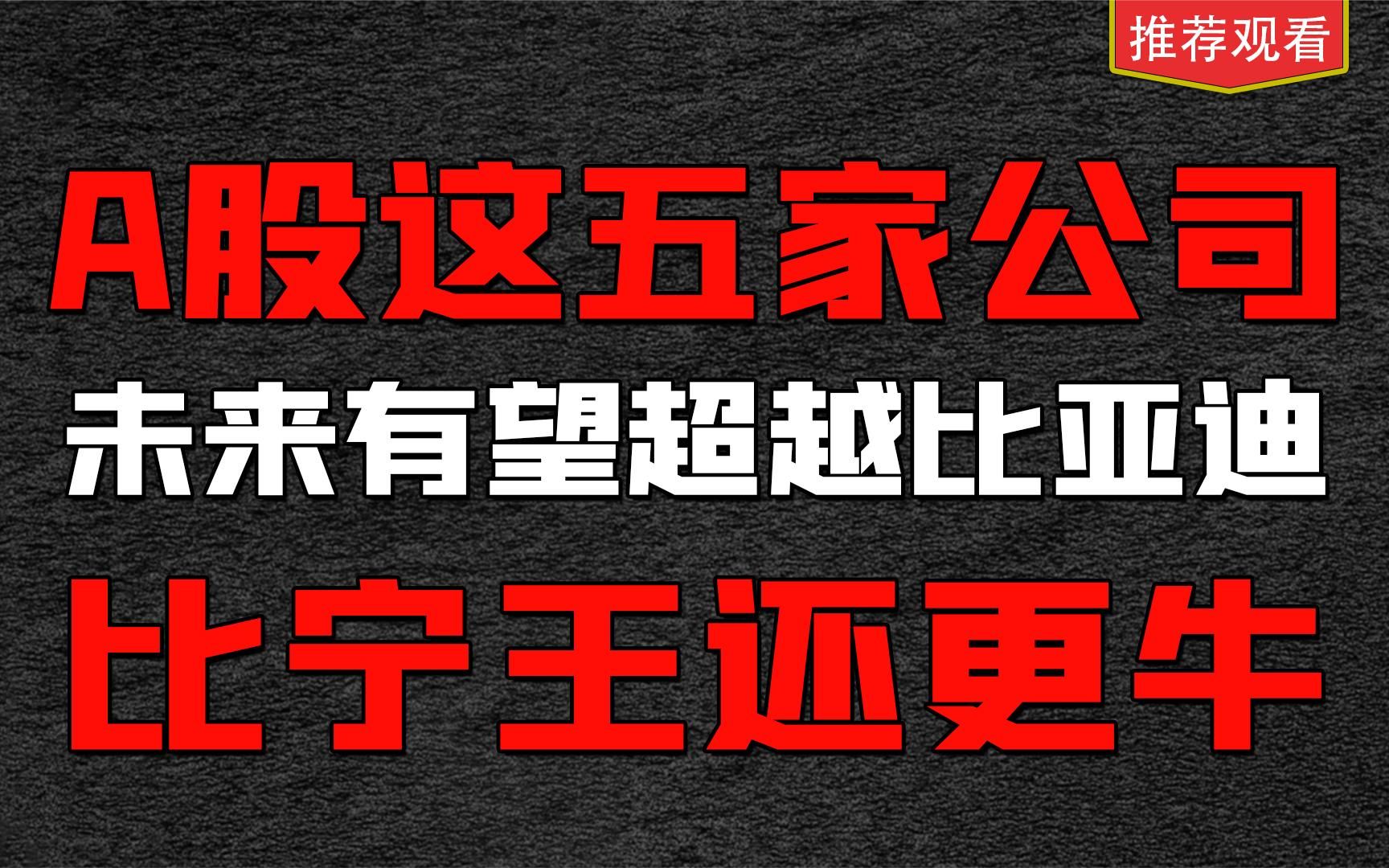 未来将超越比亚迪,比茅台还牛的五家上市公司!建议收藏研究!哔哩哔哩bilibili