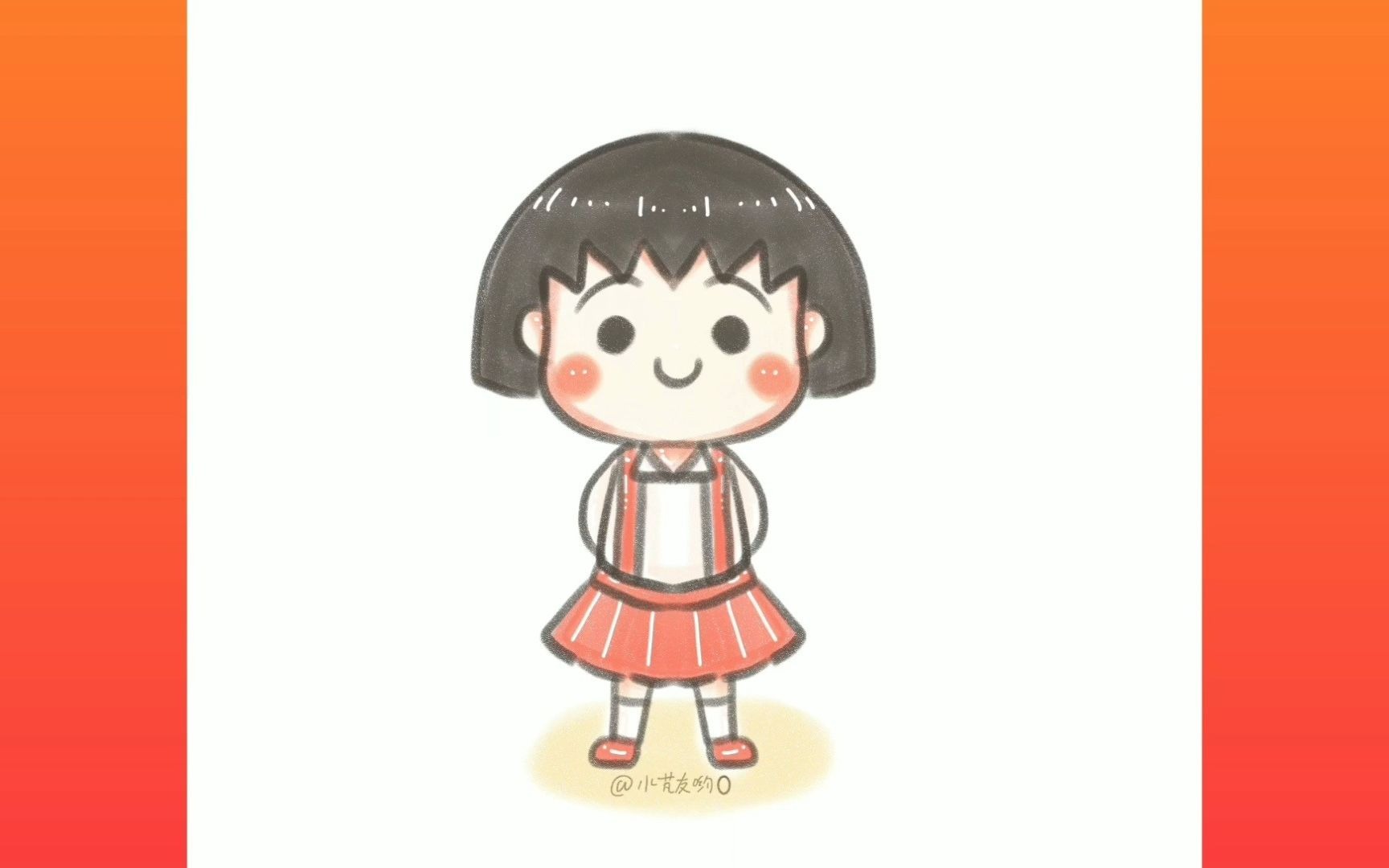 【板绘】「芃教你画q版」一分钟,学画樱桃小丸子,童年的记忆!