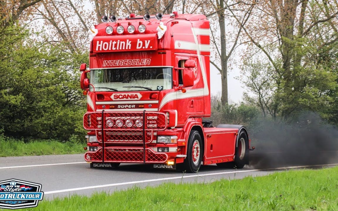 老车巡游~斯堪尼亚v8,达夫开管~retro truck tour 2023