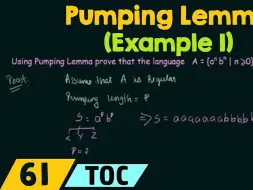 Download Video: 61 Pumping Lemma (For Regular Languages)  Example 1