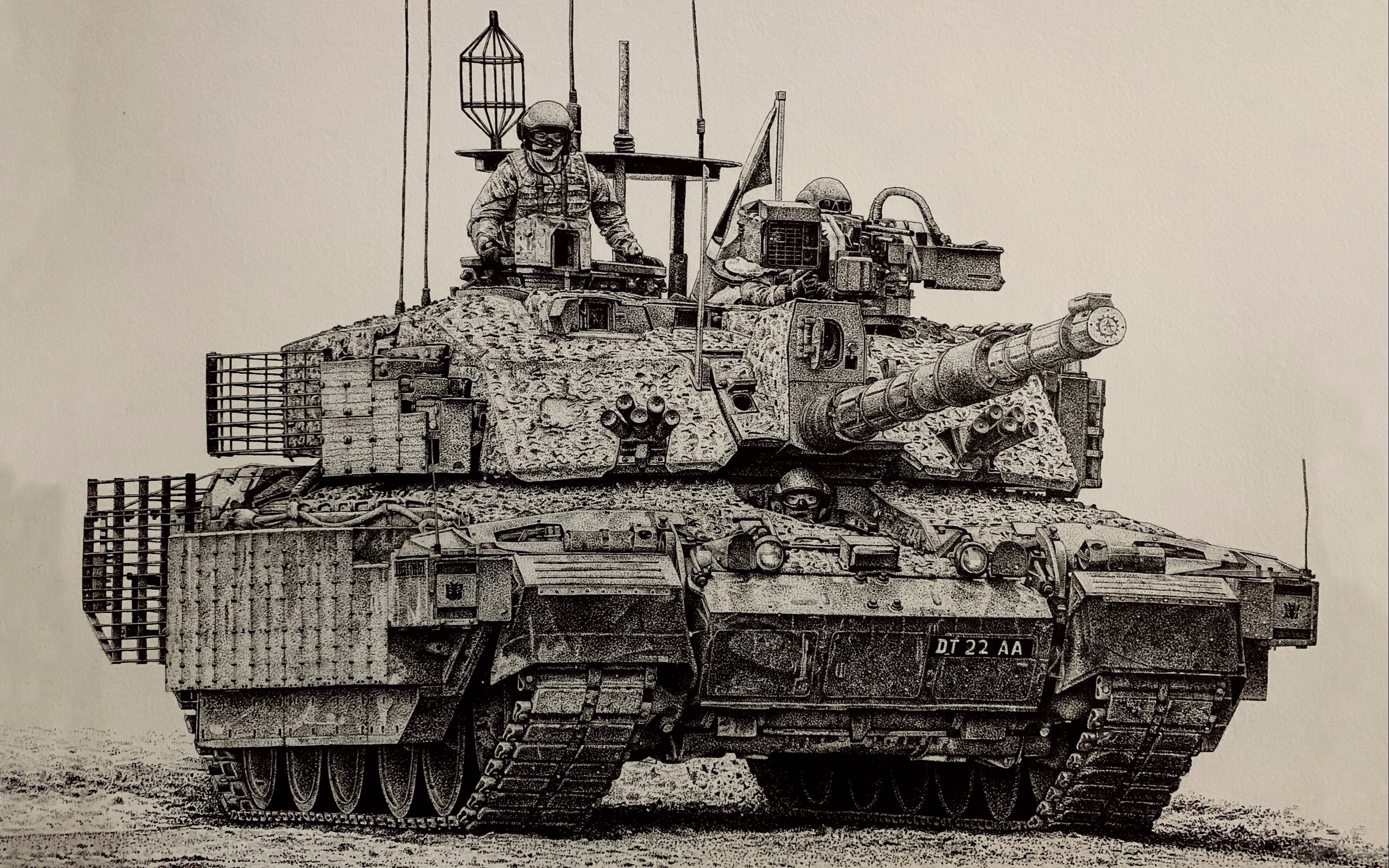 【手绘】英国 挑战者2 tes 主战坦克 霸天虎