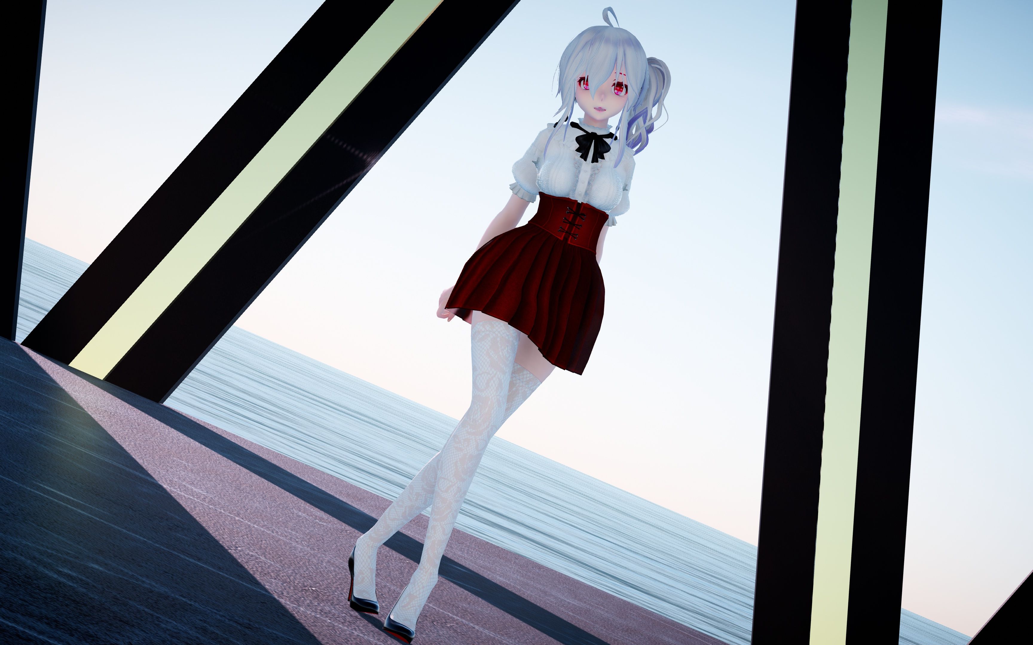 【4k·测试】花纹白丝,连衣裙,俏皮弱音,金曲怀旧