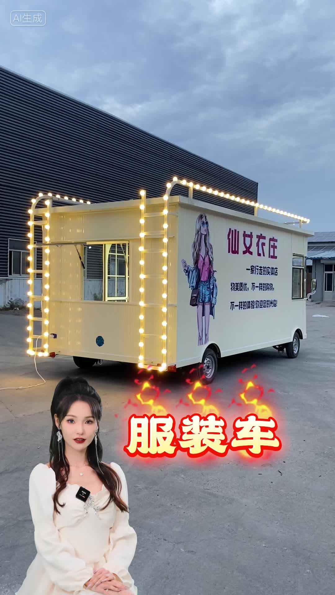 电动四轮服装车流动服装店