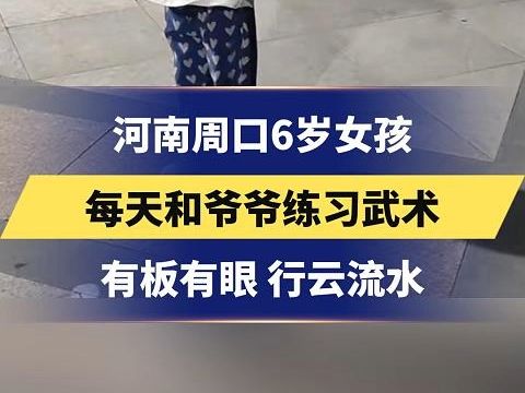 河南周口6岁女孩 每天和爷爷练习武术 有板有眼 行云流水哔哩哔哩bilibili