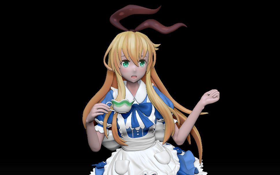 【手办原型】3d制作一个爱丽丝手办 可打印