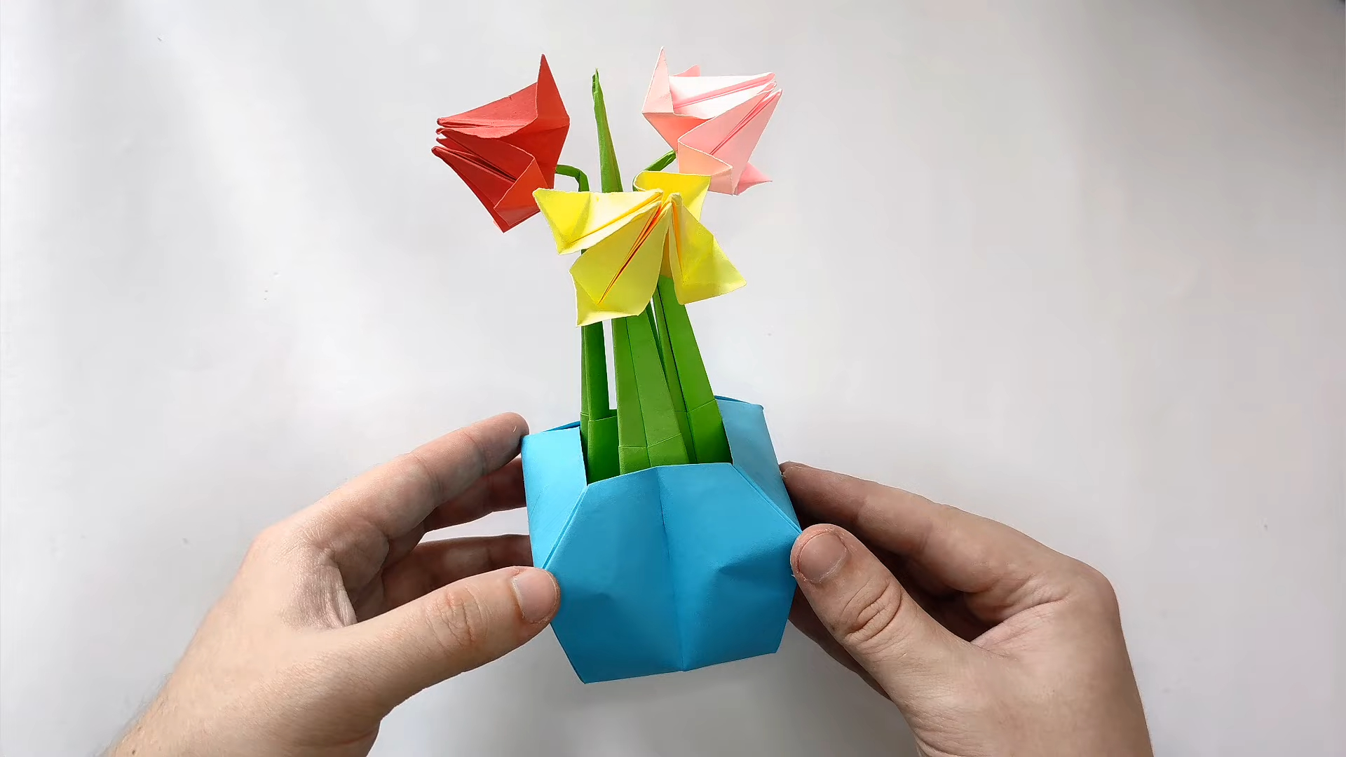 简易折纸花瓶教程图片