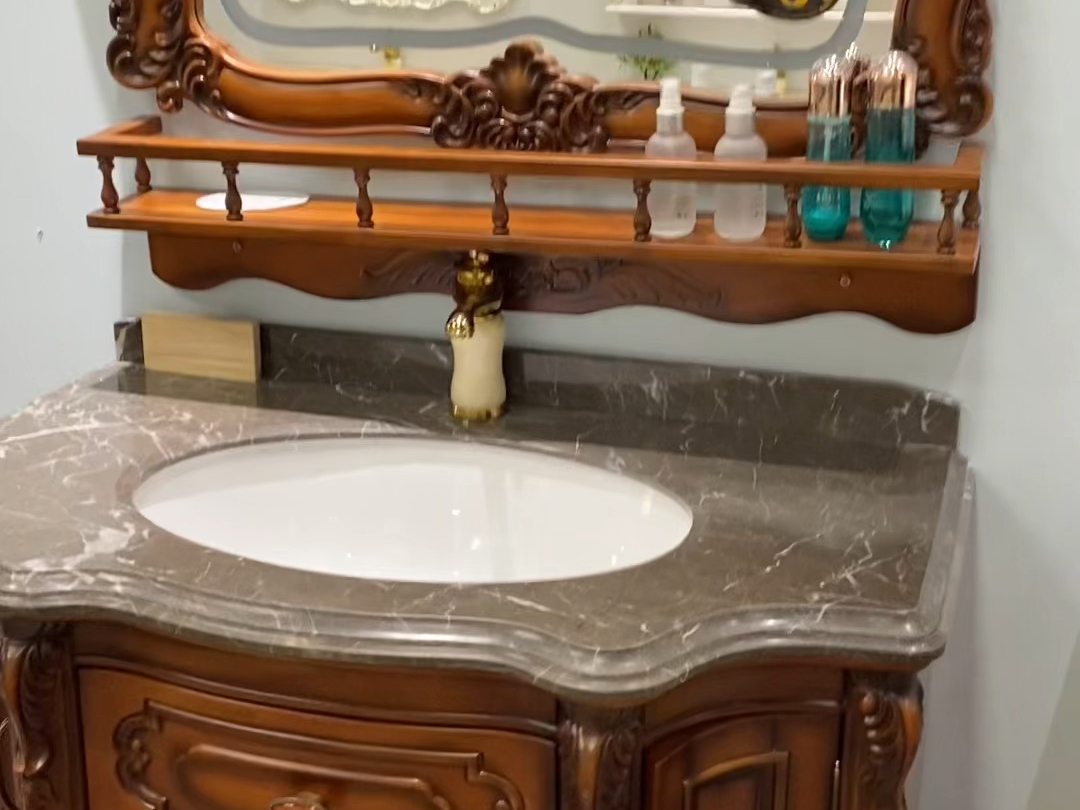 欧式橡木浴室柜厂家实拍支持各种款式尺寸定制