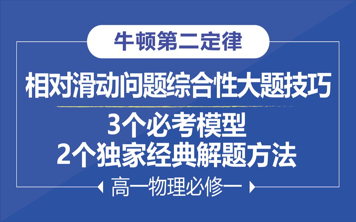 【牛顿第二定律】相对滑动问题综合性大题解题技巧★3个必考模型 2个独家经典解题方法★高一物理必修一知识点总结哔哩哔哩bilibili