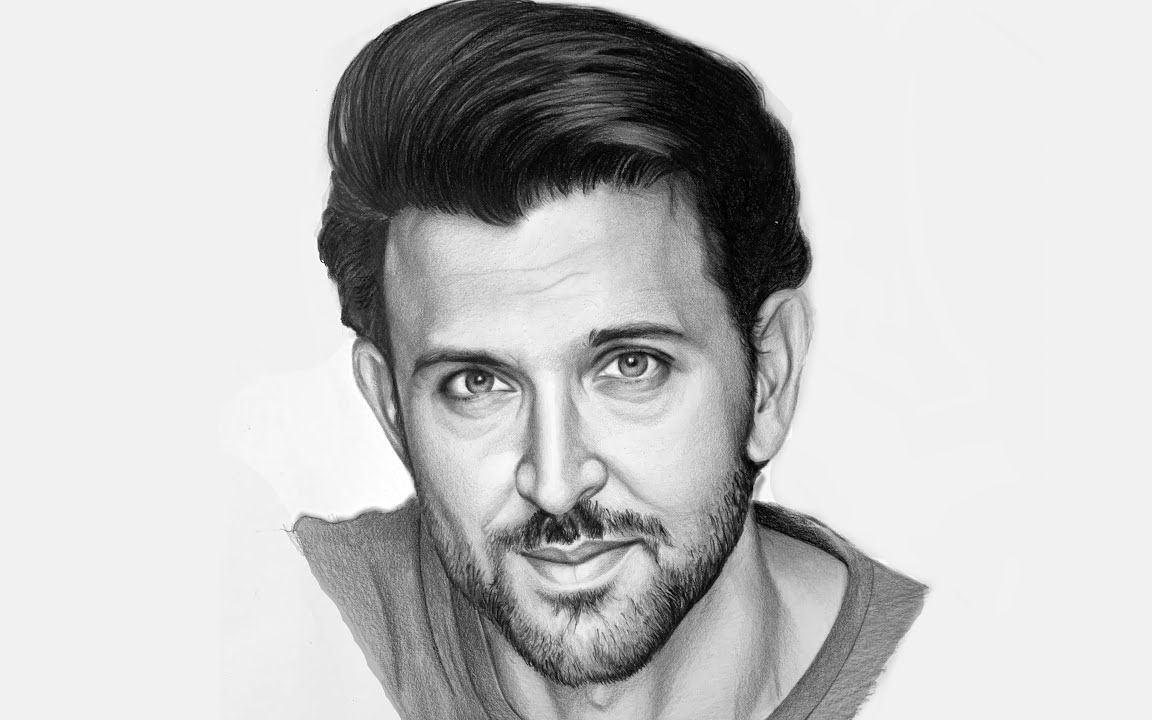 宝莱坞明星李提克·罗森的头像绘制过程,也是帅哥一枚