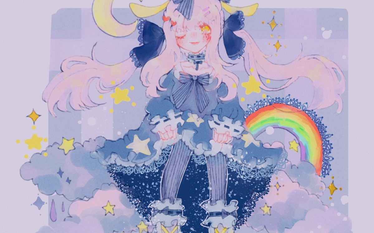 裙摆少女   原创指绘上色视频