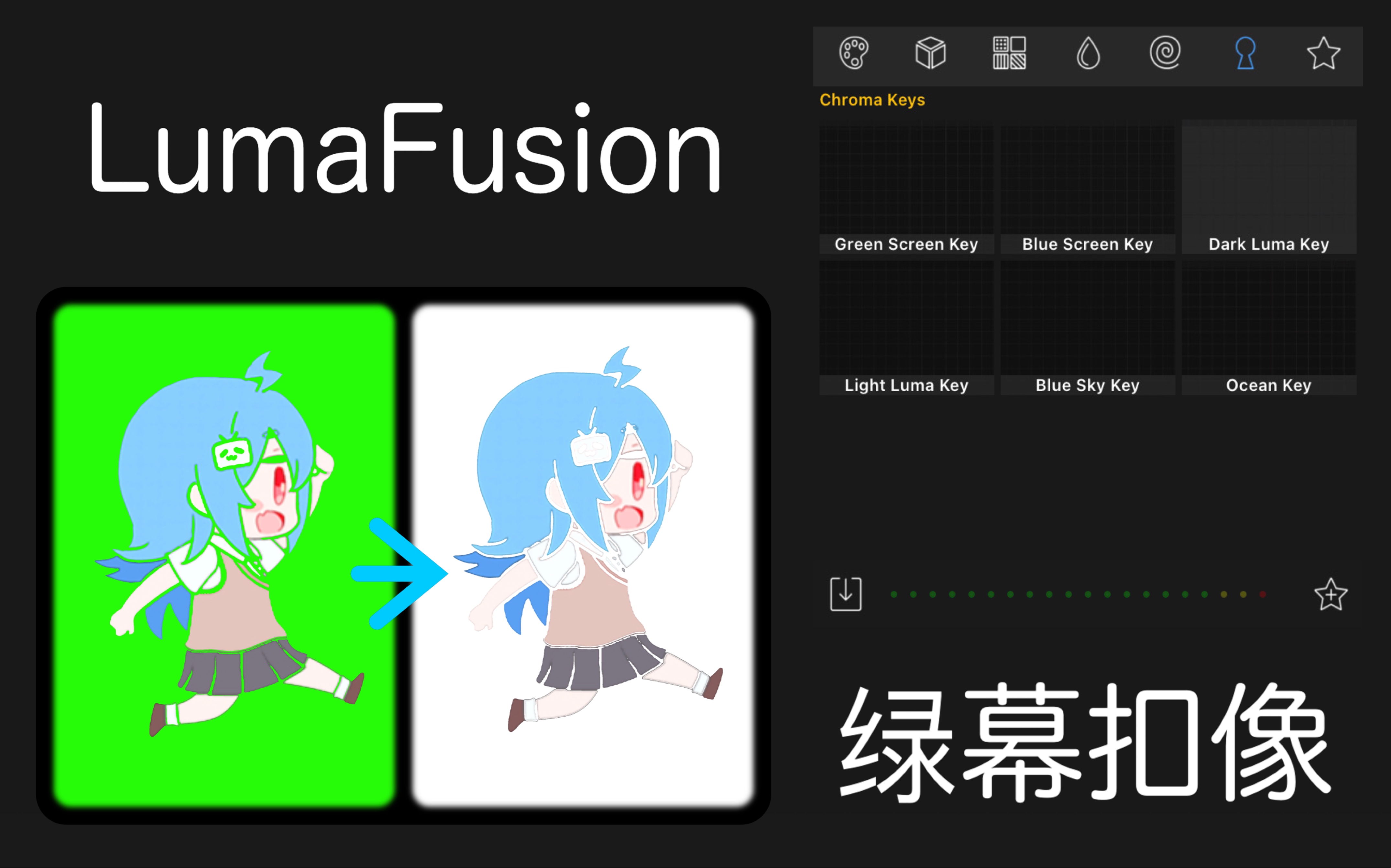 【lumafusion教程】绿幕扣像&遮罩转场