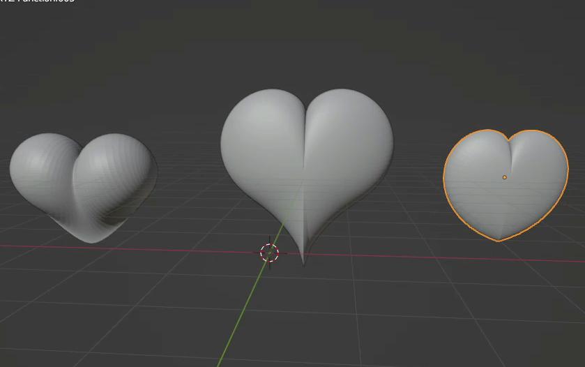 blender数学方程式的爱心建模