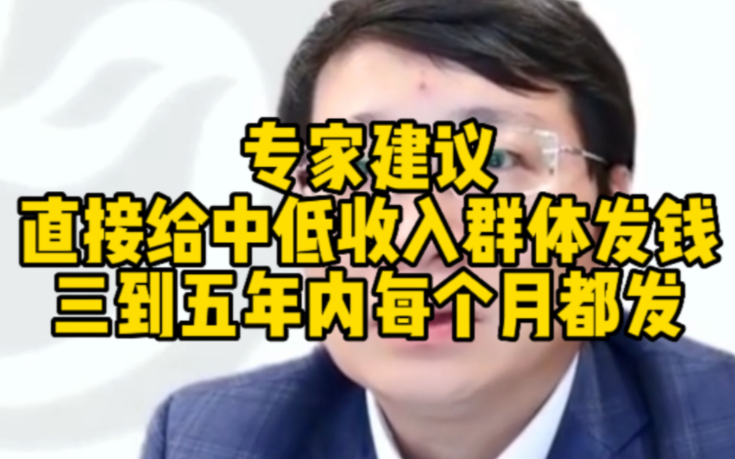 专家建议直接给中低收入群体发钱 三到五年内每个月都发哔哩哔哩bilibili