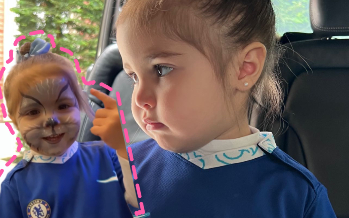 olivia和瓦妞一起去看恩佐比赛,还画成了小花猫