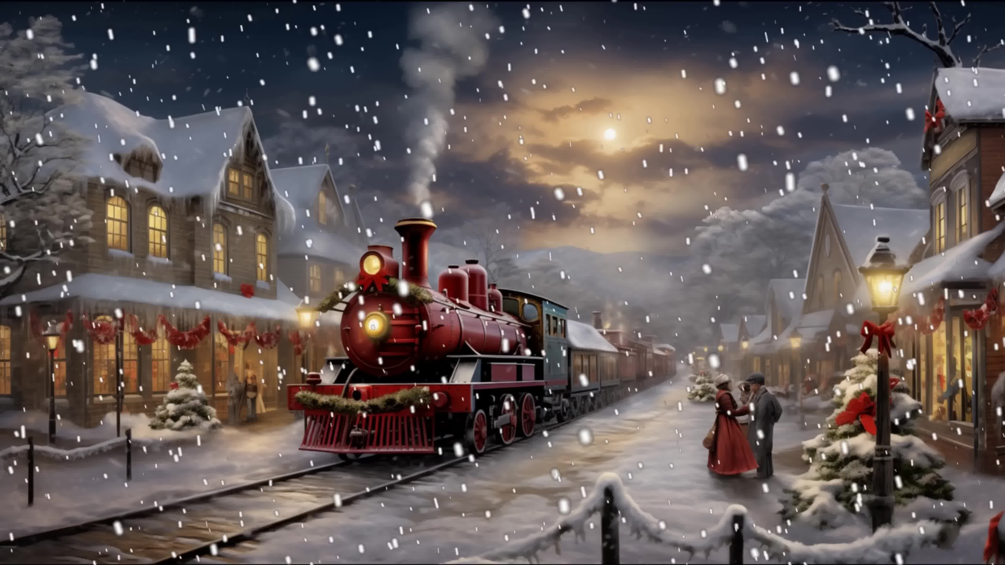 放松的圣诞蒸汽火车之旅