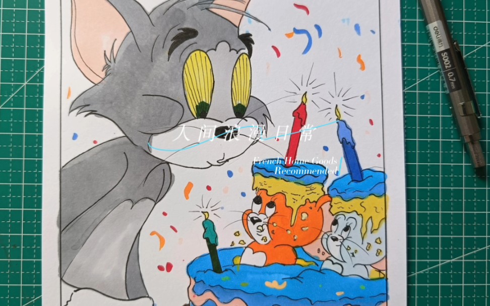 生日贺卡猫和老鼠