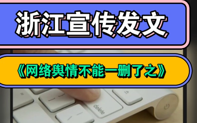 11月11日浙江宣传发文《网络舆情不能一删了之》哔哩哔哩bilibili