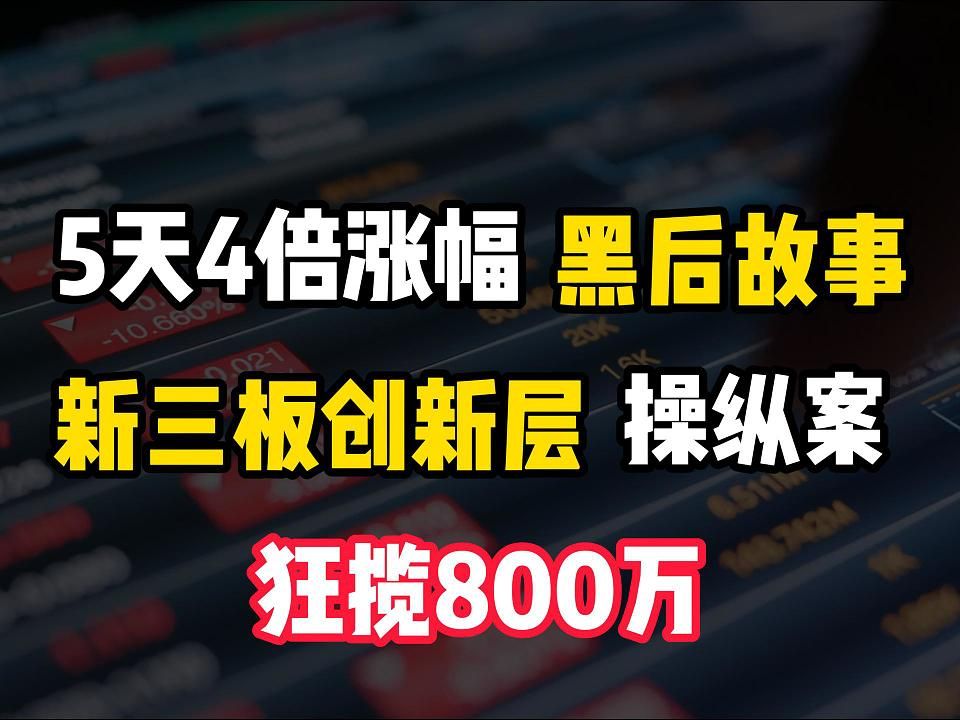 【硬核】5天433.33%的惊人涨幅背后的故事,以小博大操纵市场,狂揽859万哔哩哔哩bilibili