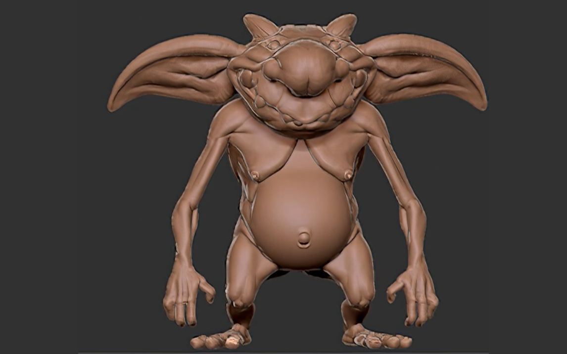 zbrush初级怪物哥布林模型雕刻零基础的第一个案例