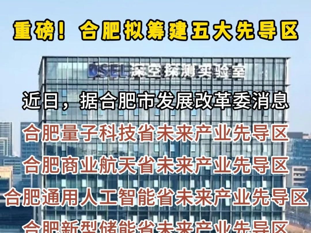 重磅!合肥拟筹建五大先导区!哔哩哔哩bilibili