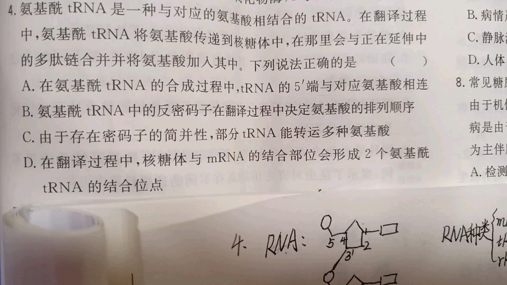 关键字是tRNA,密码子的兼并性,翻译过程.一次弄懂一道题.哔哩哔哩bilibili