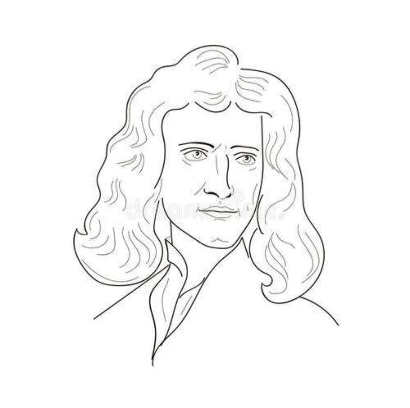 牛顿怎么画全身图片