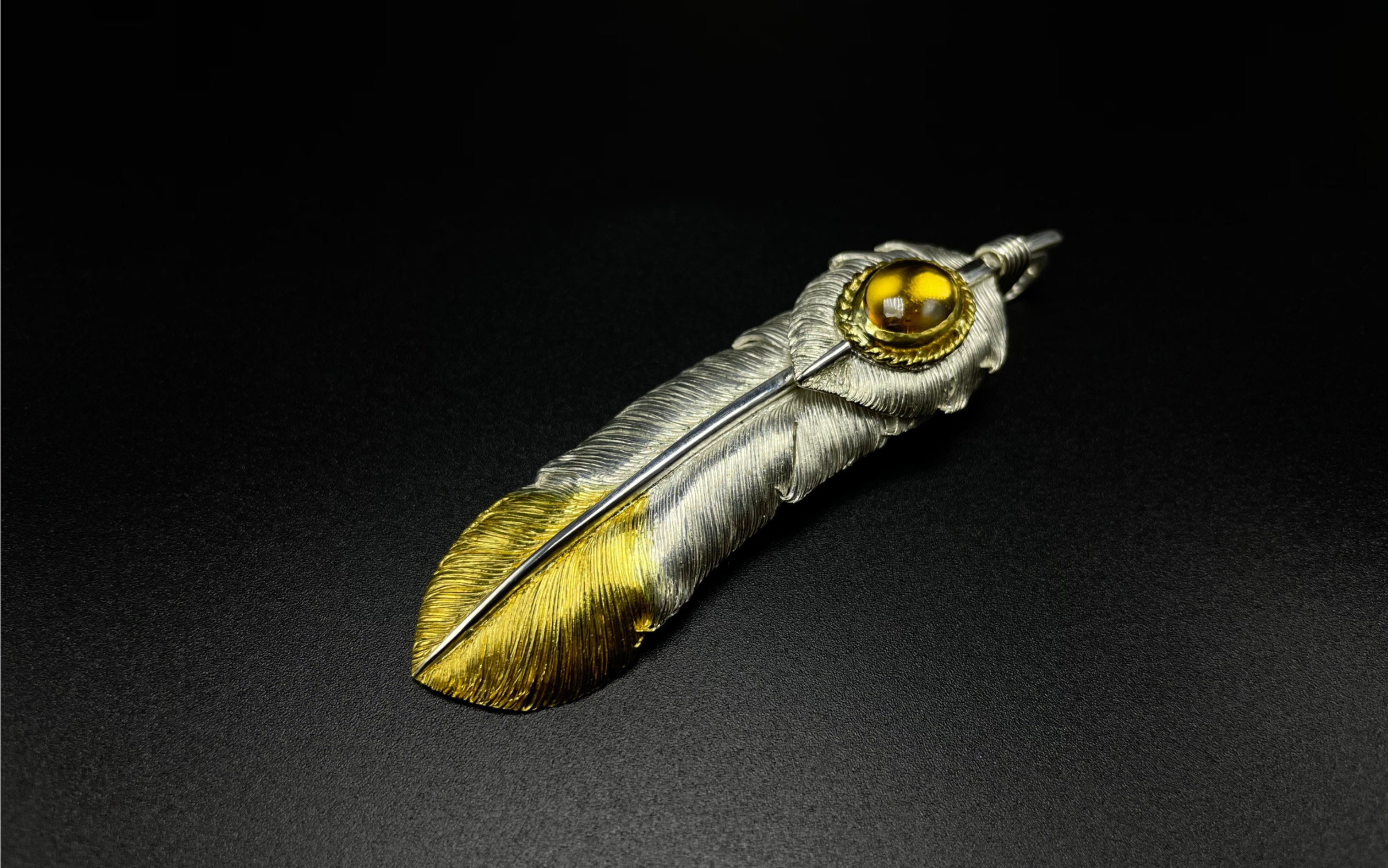 999足金999银纯羽毛项链吊坠定制完工