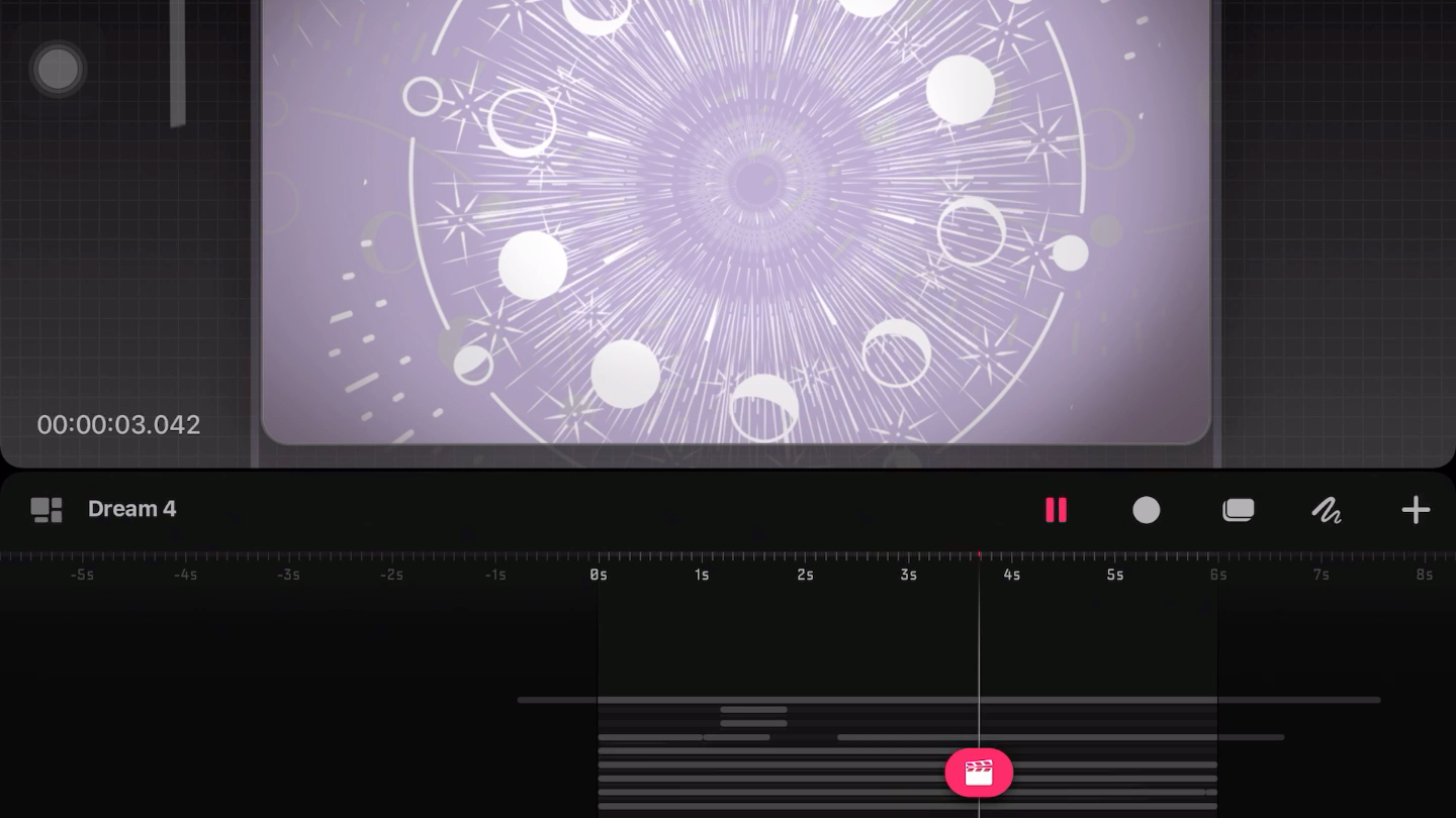 procreate dreams 尝试旋转和轻度闪烁 不知道为什么总是导出失败