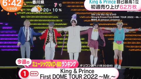 King & Prince.First DOME TOUR 2022 ~ Mr. ~合計売上62.0万枚-哔哩哔哩