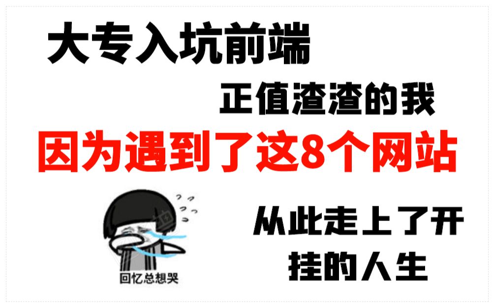 大专入坑前端 正值渣渣的我 “因为遇到了这8个网站”从此走上了开挂的人生!!!!!!!!哔哩哔哩bilibili