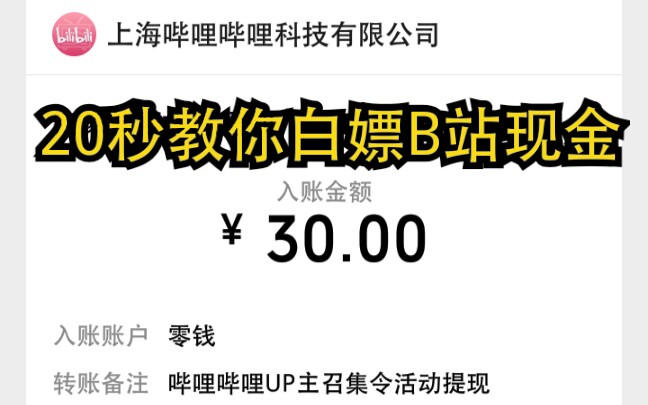 20秒教你白嫖20元现金,岂不妙哉?哔哩哔哩bilibili