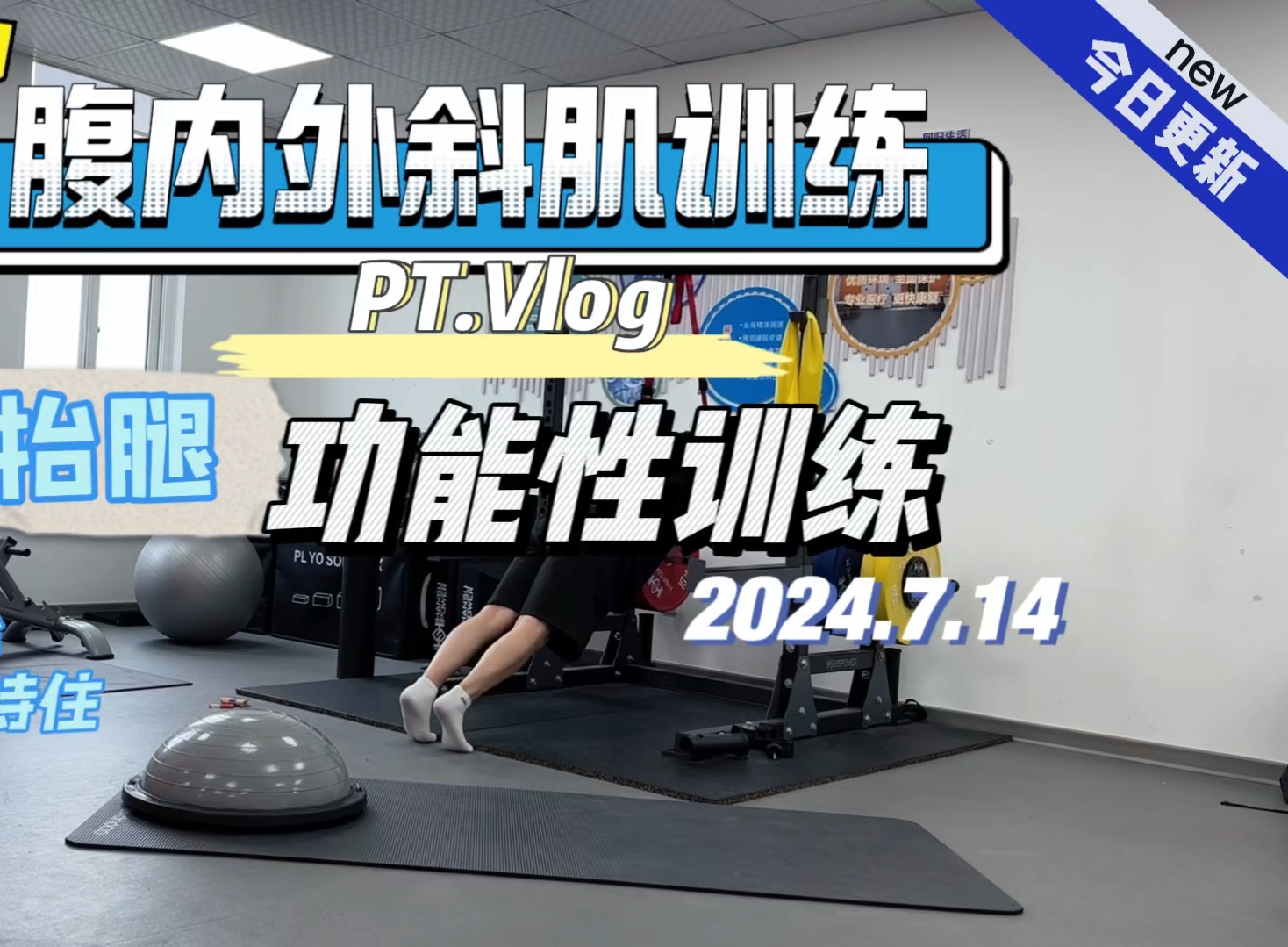 功能性训练练习3:腹直,腹内外斜,腹横,臀大,臀中.