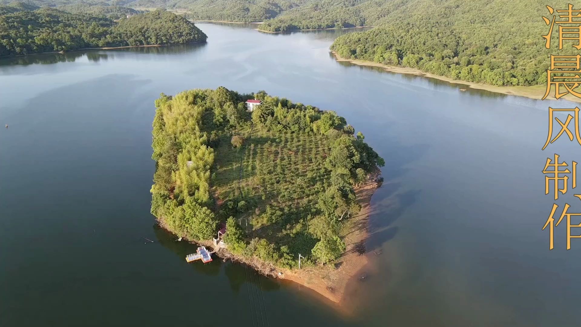 航拍景德镇玉田水库