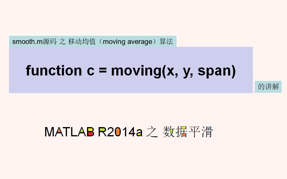 MATLAB R2014a 数据平滑处理之移动均值算法原理分享4哔哩哔哩bilibili