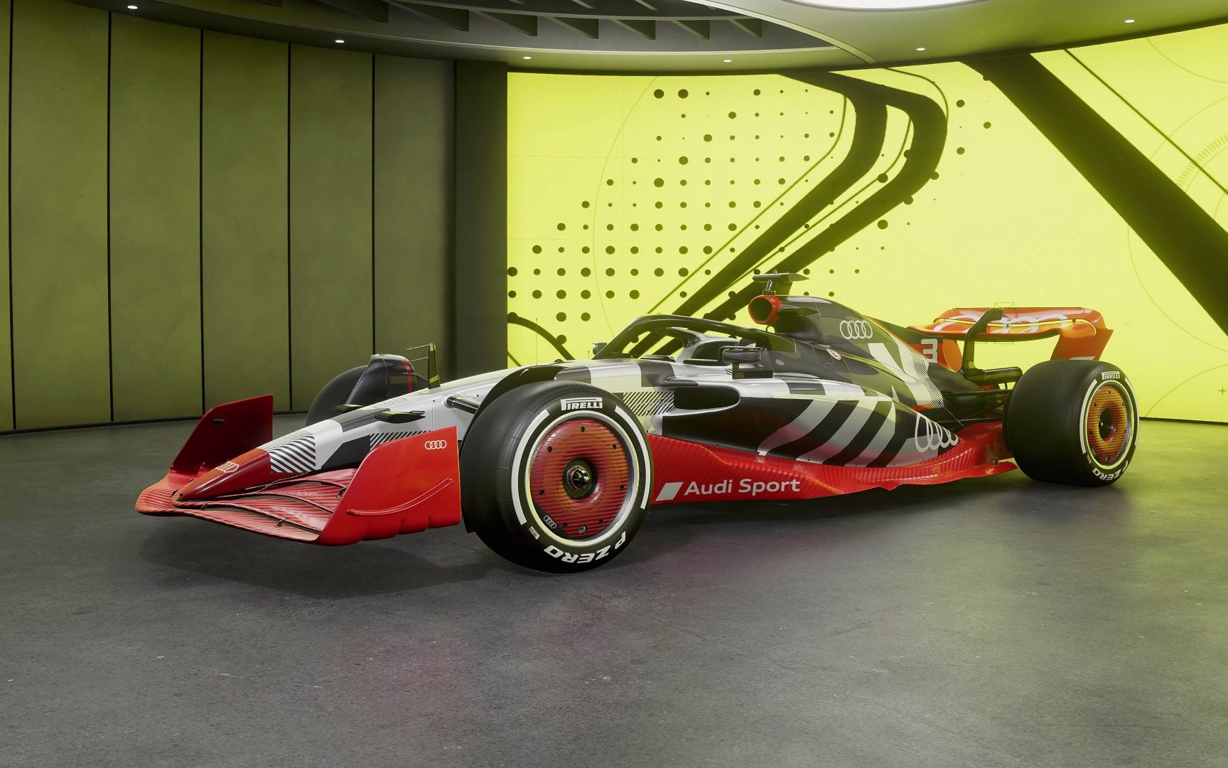 f1-23游戏中 奥迪f1概念赛车涂装建模展示