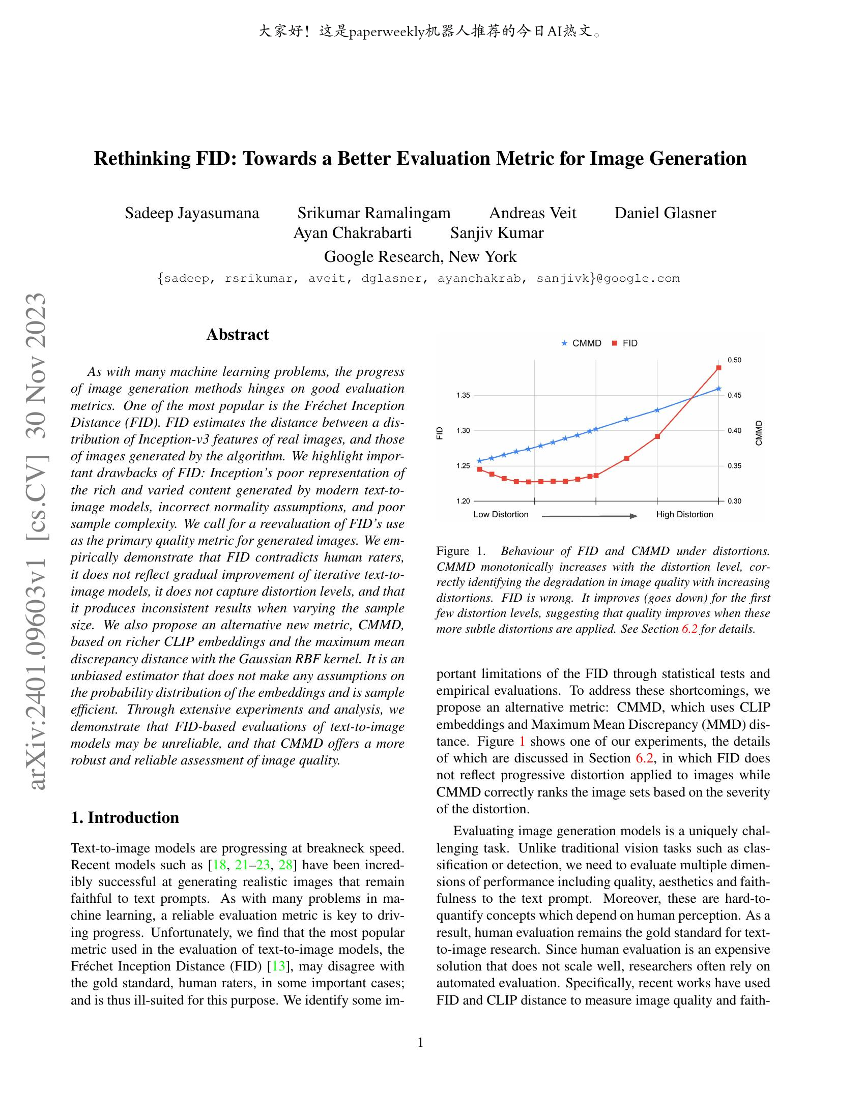 Rethinking FID: Towards a Better Evaluation Metric for Image Generation哔哩哔哩bilibili